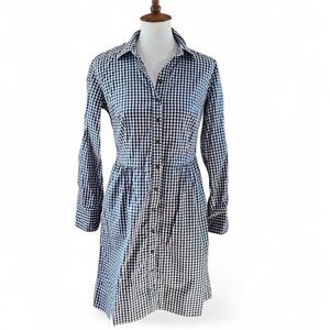 KIT Blue Gingham Button Down Shirtdress Medium Made in America - Classic Summer